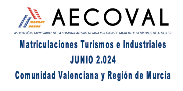 Matriculaciones Turismos e Industriales  JUNIO 2.024 Comunidad Valenciana y Región de Murcia